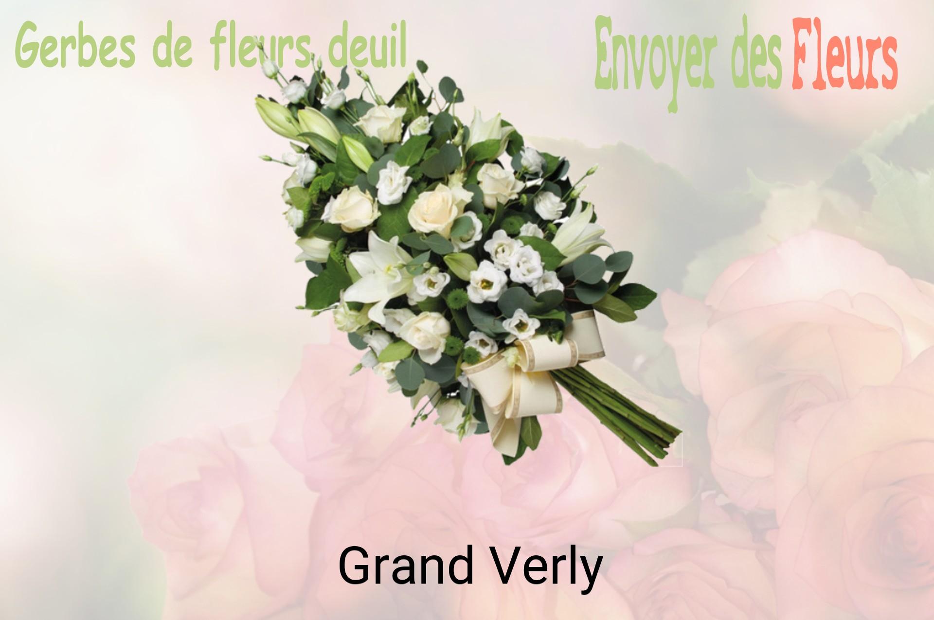 Gerbe de fleurs de deuil livrée à Grand-Verly
